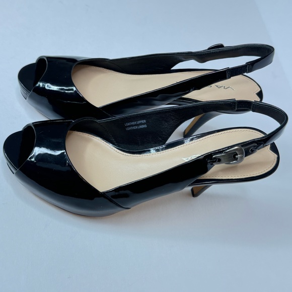 VIA SPIGA Italy Women's Peep Toe  Size 6M Slingback High Heel Black - Picture 5 of 14